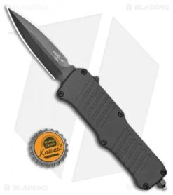 Hogue Mini Incursion D/E OTF Automatic Knife Black Aluminum (3" Black) 54076 -Sharp Knife World Hogue Mini Incursion DE OTF Auto Black Alum Black 54076 EXLKRL BHQ 108439 jr bottlecap