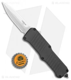 Hogue Mini Incursion D/E OTF Automatic Knife Black Aluminum (3" Tumble) 54070 -Sharp Knife World Hogue Mini Incursion DE OTF Auto Black Alum Tumble 54070 EXLKRL BHQ 108438 jr bottlecap