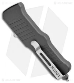 Hogue Mini Incursion D/E OTF Automatic Knife Black Aluminum (3" Tumble) 54070 -Sharp Knife World Hogue Mini Incursion DE OTF Auto Black Alum Tumble 54070 EXLKRL BHQ 108438 jr side