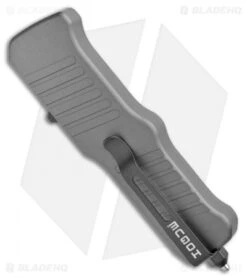 Hogue Mini Incursion D/E OTF Automatic Knife Gray Aluminum (3" Black) 54072 -Sharp Knife World Hogue Mini Incursion DE OTF Auto Gray Alum Black 54072 EXLKRL BHQ 108440 jr side