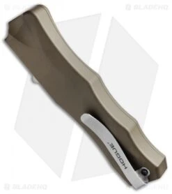 Hogue Knives OTF Automatic Knife Flat Dark Earth (3.375" Stonewash) 34013 -Sharp Knife World Hogue OTF Dark Earth SW 34013 EXLMGE BHQ 51246 jr side 3