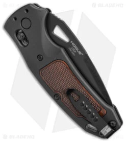 Hogue Sig K320 Classic AXG Drop Point Knife Black Aluminum + Walnut (3.5" Black) -Sharp Knife World Hogue Sig K320 Classic AXG DP Black Aluminum Walnut Black BHQ 140232 jr side