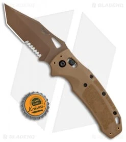 Hogue Sig K320 ABLE Lock Folding Knife Coyote Nylon Poly Tanto Serr (3.5" PVD) -Sharp Knife World Hogue Sig K320 Nitron ABLE Coyote Poly DP Tan Serr 36373 BHQ 117080 jr bottlecap