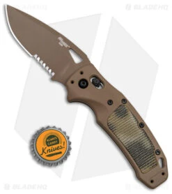 Hogue Sig K320 Scorpion AXG Drop Point FDE Aluminum + G-Mascus (3.5" FDE Serr) -Sharp Knife World Hogue Sig K320 Scorpion AXG DP FDE Aluminum G Mascus FDE Serr BHQ 140234 jr bottlecap