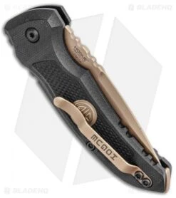 Hogue Sig Sauer A01 Microswitch Automatic Knife Drop Point (2.6" FDE) -Sharp Knife World Hogue Sig Sauer A01 Microswitch Automatic Knife Drop Point FDE BHQ 102934 kp jr side