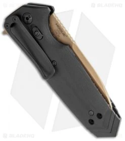 Hogue Sig Sauer EX-02 Spear Point Flipper Knife Black G-10 (3.75" FDE) -Sharp Knife World Hogue Sig Sauer EX 02 SP Flipper Black G 10 FDE BHQ 82359 jr side