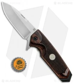 Hogue Sig Sauer EX-02 Spear Point Flipper Knife Reinforced Walnut (3.75" SPB) -Sharp Knife World Hogue Sig Sauer EX 02 SP Reinforced Walnut SPB 36214 BHQ 88736 jr bottlecap
