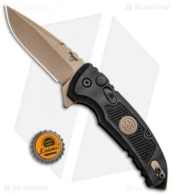 Hogue Sig Sauer X1 Microflip Drop Point Flipper Knife Black G10 (2.6" FDE) -Sharp Knife World Hogue Sig Sauer X1 Microflip Drop Point Flipper Knife Black G10 FDE BHQ 102931 kp jr bottlecap