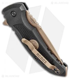 Hogue Sig Sauer X1 Microflip Drop Point Flipper Knife Black G10 (2.6" FDE) -Sharp Knife World Hogue Sig Sauer X1 Microflip Drop Point Flipper Knife Black G10 FDE BHQ 102931 kp jr side