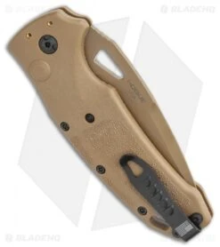 Hogue SIG K320A Automatic Knife Coyote Polymer Drop Point (3.5" Tan Serr) -Sharp Knife World Hogue Sig k320A Automatic Knife Coyote Polymer DP Ser 3.5 Tan 36333 BHQ 117426 LS Side