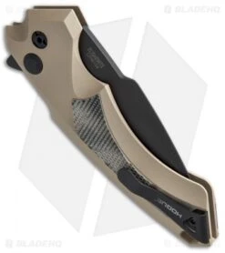 Hogue Knives X5 Tactical Flipper Knife FDE G-Mascus (4" Black) -Sharp Knife World Hogue X 5 FDE G Mascus 34557 EXLMTG BHQ 49336 jr side