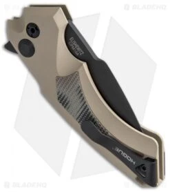 Hogue Knives X5 Spear Point Flipper Knife FDE G-Mascus (3.5" Black) -Sharp Knife World Hogue X 5 FDE G Mascus Spear Point 34577 EXLMTG BHQ 49335 jr side