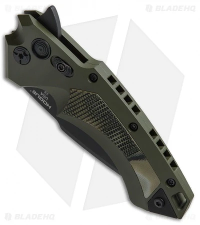 Hogue Knives X5 Spear Point Flipper Knife OD Green G-Mascus (3.5" Black) 2 Hogue Knives X5 Spear Point Flipper Knife OD Green G-Mascus (3.5" Black) - Image 2