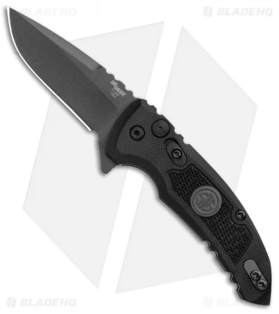Hogue X1 Microflip Drop Point Flipper Knife Black Sig Medallion (2.6" Gray) 1 Hogue X1 Microflip Drop Point Flipper Knife Black Sig Medallion (2.6" Gray)