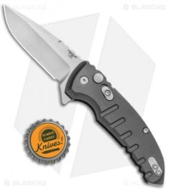 Hogue X1 Microflip Drop Point Flipper Knife Matte Gray (2.6" Stonewash) 24172 -Sharp Knife World Hogue X1 Microflip DP Flipper Matte Gray SW HOGK24172 BHQ 73363 jr bottlecap