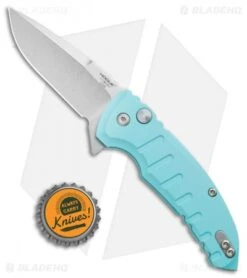 Hogue X1 Microflip Flipper Knife Matte Aquamarine (2.6" Stonewash) 24173 7 Hogue X1 Microflip Flipper Knife Matte Aquamarine (2.6" Stonewash) 24173 -Sharp Knife World Hogue X1 Microflip Plunge Matte Aqua Blue SW HO24173 BHQ 73372 jr bottlecap