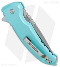 Hogue X1 Microflip Flipper Knife Matte Aquamarine (2.6" Stonewash) 24173 6 Hogue X1 Microflip Flipper Knife Matte Aquamarine (2.6" Stonewash) 24173 -Sharp Knife World Hogue X1 Microflip Plunge Matte Aqua Blue SW HO24173 BHQ 73372 jr side