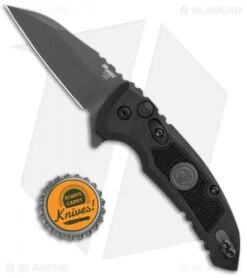 Hogue X1 Microflip Wharncliffe Flipper Knife Black Sig Medallion (2.6" Gray) -Sharp Knife World Hogue X1 Microflip Wharncliffe Blakc Sig Medallion Gray 16162 BHQ 100452 jr bottlecap