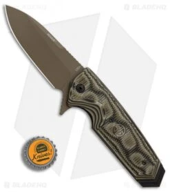 Hogue Sig Sauer EX-02 Spear Point Flipper Knife Green G-Mascus (3.75" FDE) -Sharp Knife World Sig Ex 02 Sig Folder Spear BHQ 82358 er bottlecap