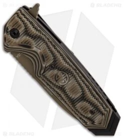 Hogue Sig Sauer EX-02 Spear Point Flipper Knife Green G-Mascus (3.75" FDE) -Sharp Knife World Sig Ex 02 Sig Folder Spear BHQ 82358 er spine