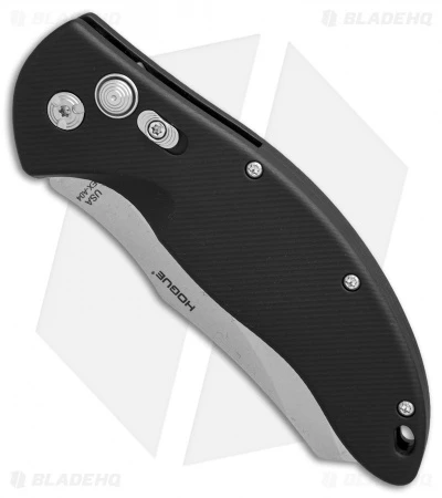 Hogue Knives EX-A04 Wharncliffe Automatic Knife Black (4" Tumbled) 34406 2 Hogue Knives EX-A04 Wharncliffe Automatic Knife Black (4" Tumbled) 34406 - Image 2